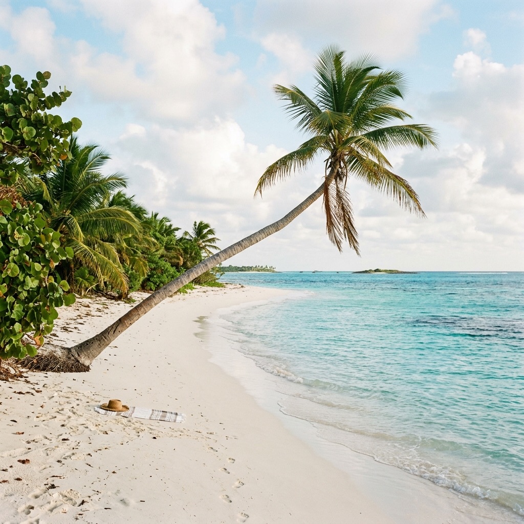 Playa paradisíaca del Caribe con aguas turquesa